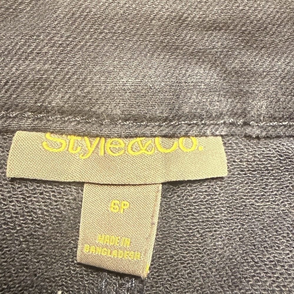 Style & Co Petite Small Navy Blue Wide Leg Crop Pants Chino Trousers Mid Rise 6P - Picture 3 of 5